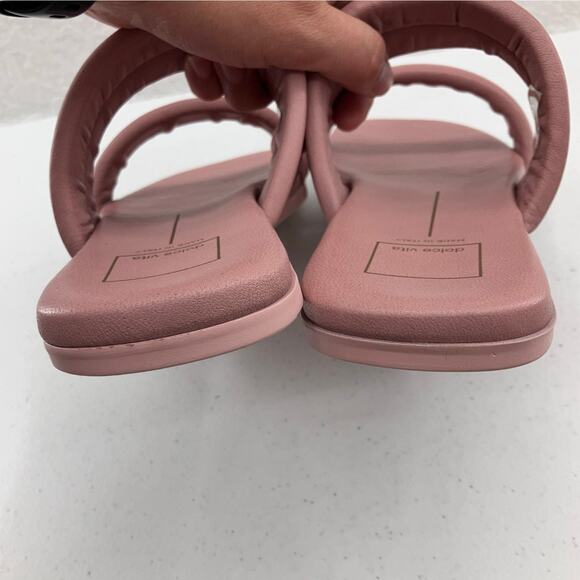 Dolce Vita Rose Pink Leather Slip On Slide Made In Italy Adore Shoes Sandals - Picture 5 of 12